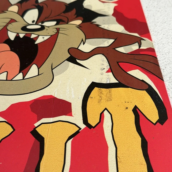 Vintage Taz Tasmanian Devil Tin Metal Keep Out Sign 12.5x17.25” 1997 Looney Tune - Picture 5 of 7